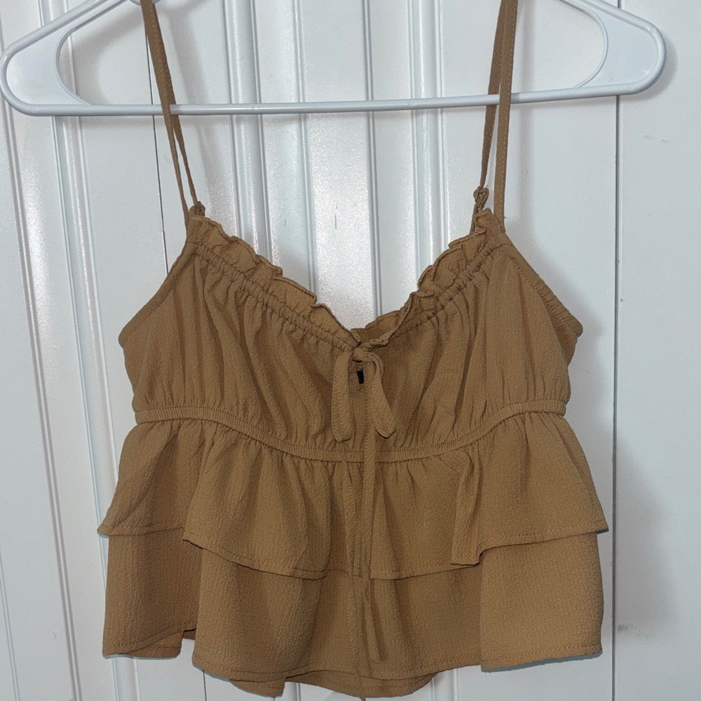Wild Fable Tan Ruffle Camisole